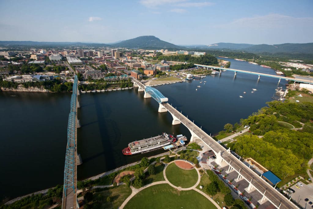 Aerial Image of the Tennessee River Chattanooga - Aerial Innovations Southeast